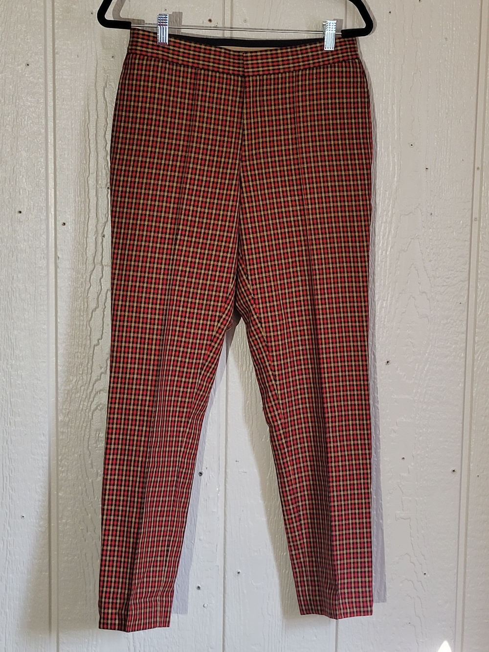 ASOS Red and Black Plaid Slim Trousers